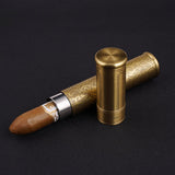 CIGARISM Cigar Travel Tube Humidor Case, Vintage Bronze Flower Embossment, Up to Ring Gauge 64