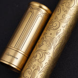CIGARISM Cigar Travel Tube Humidor Case, Vintage Bronze Flower Embossment, Up to Ring Gauge 64