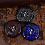 CIGARISM Round V-Cut Cigar Cutter, Carbon Fiber Style Up to 56 Ring Gauge