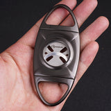 CIGARISM Large Ring Hollow-Out Blades X Straight-Cut Cigar Cutter