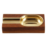 CIGARISM High-end Merbau Golden Copper Lined Cigar Ashtray