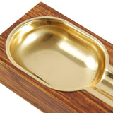 CIGARISM High-end Merbau Golden Copper Lined Cigar Ashtray