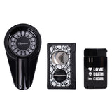 CIGARISM Luxury Cigar Lighter Cutter Ashtray Set, Smoking Accessory Kit Limited Collection
