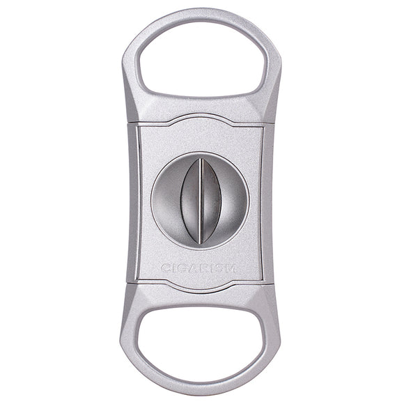 CIGARISM Silver Finish Zinc Alloy V-Cut Cigar Cutter