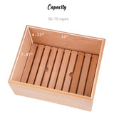 SPANISH CEDAR FERMENTATION CIGAR HUMIDOR BOX 75 COUNT