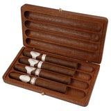 Lion Patterned Sapele Solid Wood Hand Made Cigar Travel Case Box Limited Edition