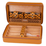 CIGARISM Cedar Lined Cigar Case Travel Humidor Cutter Lighter Set 4 Count