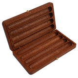 Lion Patterned Sapele Solid Wood Hand Made Cigar Travel Case Box Limited Edition