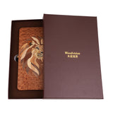 Lion Patterned Sapele Solid Wood Hand Made Cigar Travel Case Box Limited Edition