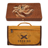 Lion Patterned Sapele Solid Wood Hand Made Cigar Travel Case Box Limited Edition