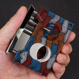 Limited Edition G-10 Fiberglass Cigar Cutter, Cassette Style Straight Cut V Cut 2 in 1