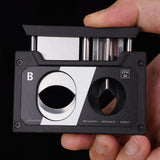 CIGARISM Cassette Style Cigar Cutter, Straight Cut V Cut Cigar Punch 3 in 1