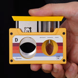 CIGARISM Cassette Style Cigar Cutter, Straight Cut V Cut Cigar Punch 3 in 1