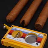 CIGARISM Cassette Style Cigar Cutter, Straight Cut V Cut Cigar Punch 3 in 1