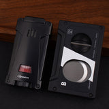 CIGARISM Cassette Style Cigar Cutter Triple Torch Jet Flame Lighter W/Punches Set