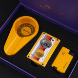 CIGARISM Luxury Cigar Lighter Cutter Ashtray Set, Smoking Accessory Kit Limited Collection