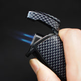 CIGARISM Carbon Fiber Style Cigar Lighter Cutter Set