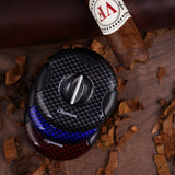 CIGARISM Round V-Cut Cigar Cutter, Carbon Fiber Style Up to 56 Ring Gauge