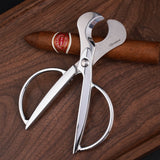 CIGARISM High-end Stainless Steel Blades Round Handle Cigar Cutter Scissors