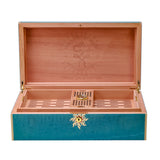 Zodiac Snake Inlay Solid Spanish Cedar Piano Finish Cigar Humidor 120 Count