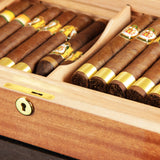 CIGARISM Black Piano Finish Spanish Cedar Lined Cigar Humidor 30 Count