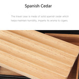 CIGARISM Cedar Lined Cigar Case Travel Humidor Cutter Lighter Set 4 Count