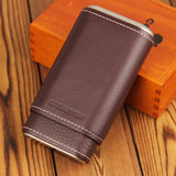 CIGARISM Genuine Leather Cedar Lined Cigar Travel Holder Case 3 Count