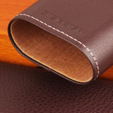 CIGARISM Genuine Leather Cedar Lined Cigar Travel Holder Case 3 Count