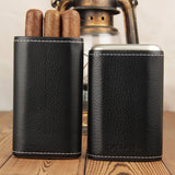 CIGARISM Genuine Leather Cedar Lined Cigar Travel Holder Case 3 Count