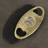 CIGARISM Copper Flower Carving Vintage 2 Blades Cigar Cutter (Bronze)